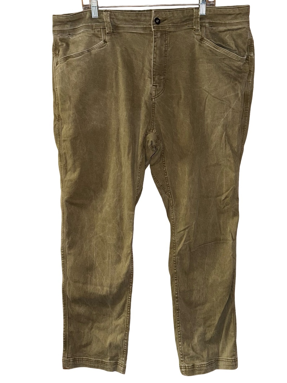 prAna South Lake Pants 40x30 Men Slim Tapered Utility Organic Cotton Chino Khaki